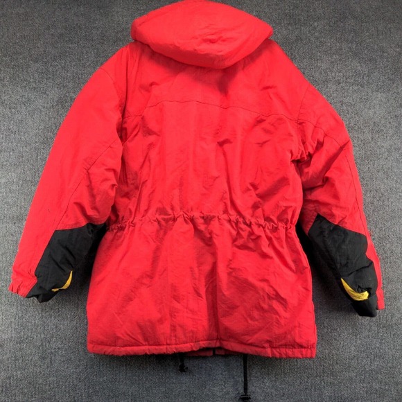 Marlboro Country Store Men's Down Hooded Puffer Jacket Red Medium Vintage - Picture 9 of 16